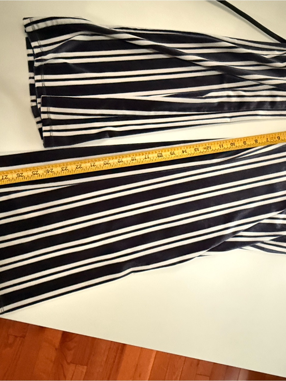 Forever 21 Navy & White Vertical Stripe Wide-Leg Jumpsuit Sz Small - Picture 14 of 14